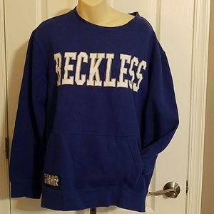 Young & Reckless Oversized Blue Pouch Sweatshirt